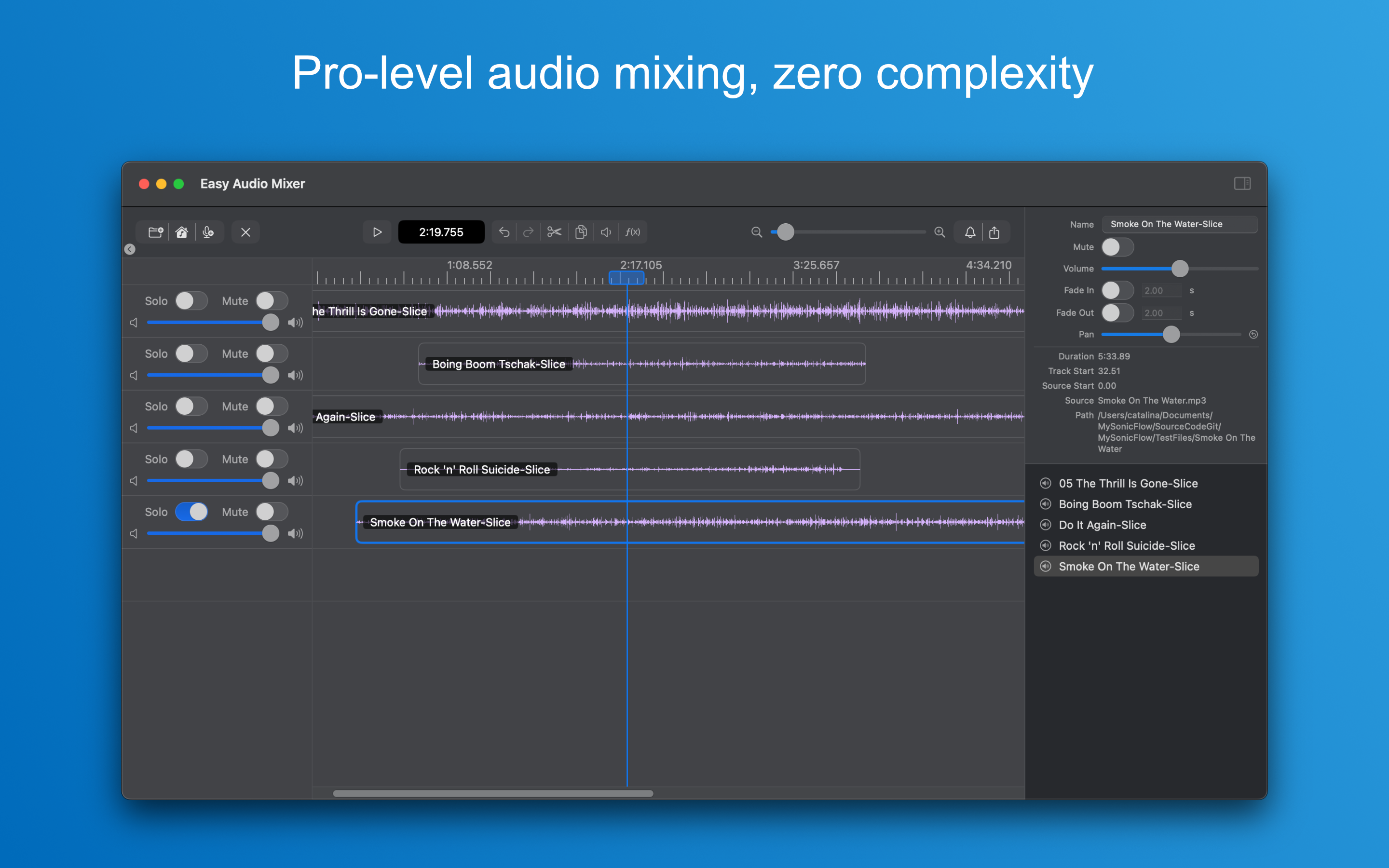 Easy Audio Mixer overview