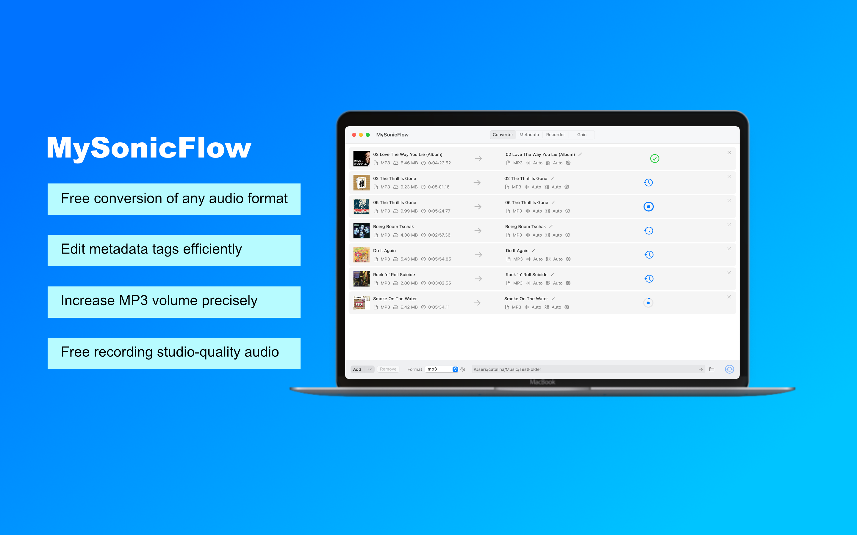 MySonicFlow welcome screen